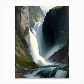Mardalsfossen, Norway Peaceful Oil Art  (2) Canvas Print