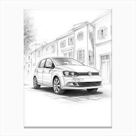 Volkswagen Golf Line Drawing 20 Canvas Print