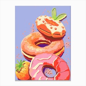 Colourful Donuts Illustration 2 Canvas Print
