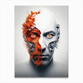 Man With A Robot Head Canvas Print