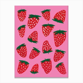 Gouache Strawberries Canvas Print