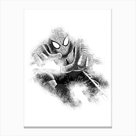 Spider Man Cartoon Pencil Canvas Print