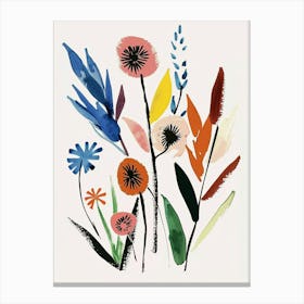 Painted Florals Fountain Grass 3 Canvas Print