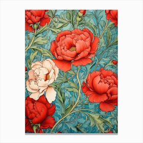 Peonies Wallpaper Canvas Print