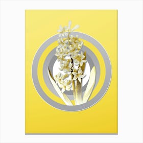 Botanical Dutch Hyacinth in Gray and Yellow Gradient n.384 Canvas Print