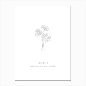 Daisy Birth Flower Canvas Print