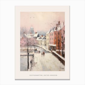 Dreamy Winter Painting Poster Southampton United Kingdom Canvas Print