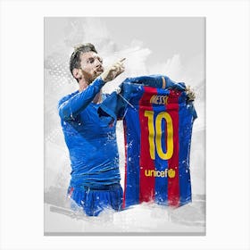 Lionel Messi Barcelona Captain Canvas Print