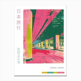 Japanese Retro Cityscape Silkscreen 2 Canvas Print