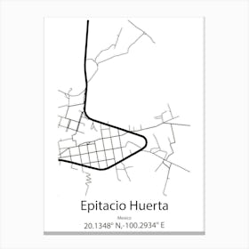 Epitacio Huerta,Mexico Minimalist Map Canvas Print