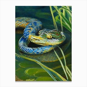 Puff Faced Water 1 Snake Painting Canvas Print