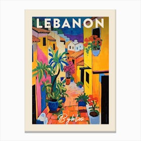 Byblos Lebanon 2 Fauvist Painting  Travel Poster Canvas Print