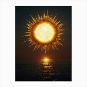 Sun Rising Over The Ocean Canvas Print