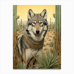 Indian Wolf Desert Scenery 4 Canvas Print