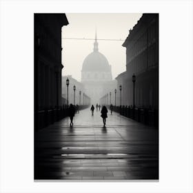 Turin, Italy,  Black And White Analogue Photography  3 Canvas Print