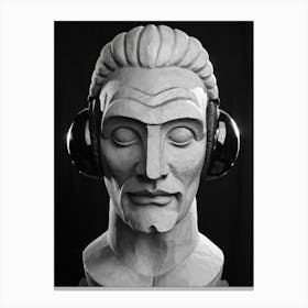 Head Of A Man With Headphones Canvas Print