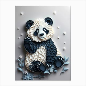 3d Paper Art of a panda bear Canvas Print