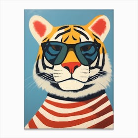 Little Tiger 4 Wearing Sunglasses Canvas Print