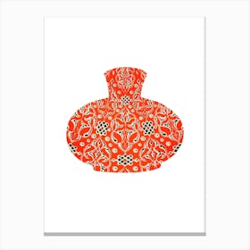 Vintage orange vase Canvas Print