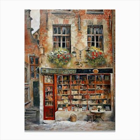 Bruges Book Nook Bookshop 4 Canvas Print