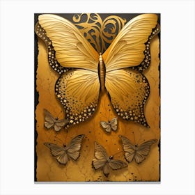 Golden Butterflies 11 Canvas Print