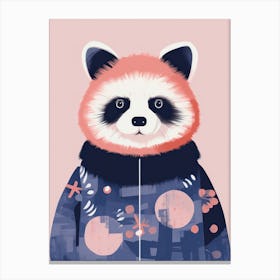 Playful Illustration Of Red Panda Bear For Kids Room 2 Canvas Print