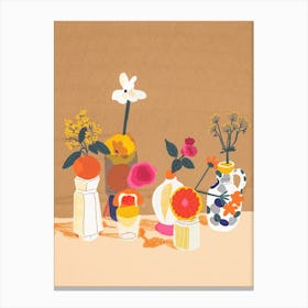 Flowers And Citrus Canvas Print