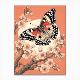 Cherry Blossom Butterfly Japanese Style Painting 4 Canvas Print