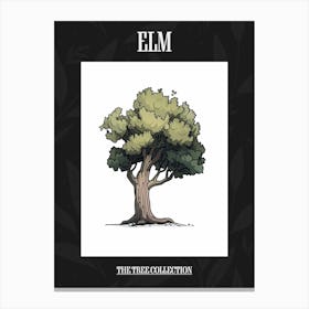 Elm Tree Pixel Illustration 3 Poster Canvas Print