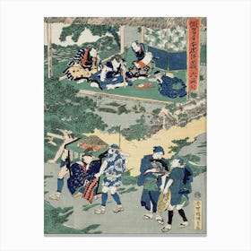 Act Vi Kampei Signing The Roll Of The Forty Seven Rōnin; Okaru, After Being Sold, Is Taken By Palanquin To Kyoto Canvas Print