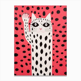 Polka Dot Cat Canvas Print