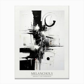 Melancholy Abstract Black And White 4 Poster Canvas Print