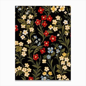 Alpine Forget Me Not 4 William Morris Style Winter Florals Canvas Print