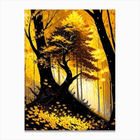 Golden Trees In The Forest Canvas Print