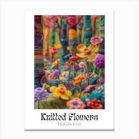 Knitted Flowers Daffodils Field 7 Canvas Print