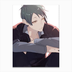 Anime Boy With Green Hair Canvas Print