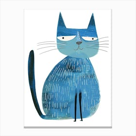 Nebelung Cat Clipart Illustration 3 Canvas Print