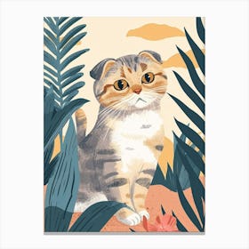 Scottish Fold Cat Storybook Illustration 1 Canvas Print