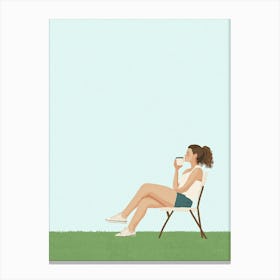 Woman Sitting In A Chair Canvas Print