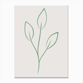 Leaf line art one line Canvas Print