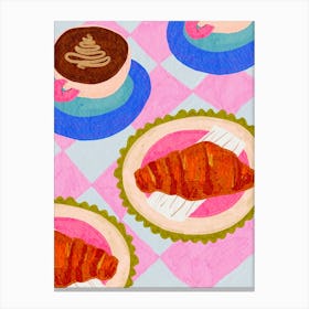 Coffee And Croissants 3 Canvas Print