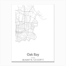 Oak Bay,Canada Minimalist Map Canvas Print