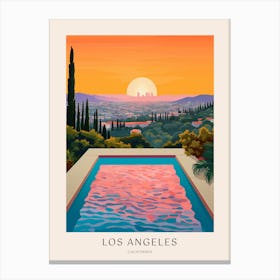 La, California Midcentury Modern Pool Poster Canvas Print