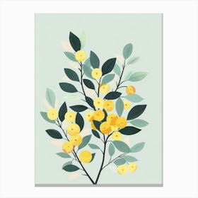 Alder Tree Flat Illustration 4 Canvas Print