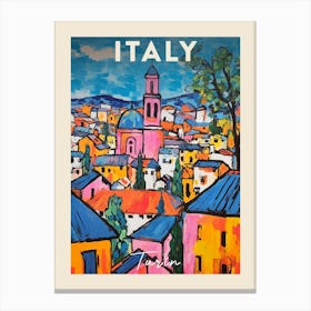 Turin Italy 2 Fauvist Painting Travel Poster Canvas Print