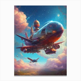 Spaceship In The Sky Canvas Print