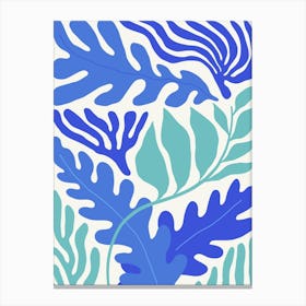 Blue and Green Coral Reef Ocean Collection Boho Canvas Print