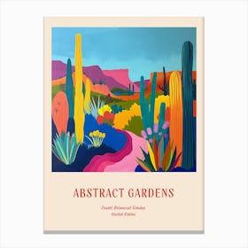 Colourful Gardens Desert Botanical Garden Usa 3 Red Poster Canvas Print