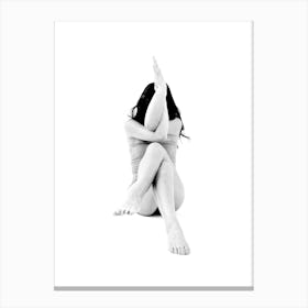 Entangled Legs and Arms Artistic Black And White Minimalist Feminine Boho Abstract Body Positivity Art Print Canvas Print