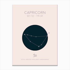 Capricorn Star Sign In Light Canvas Print